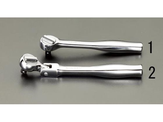 【マラソン限定★ポイント2倍】【お取り寄せ】エスコ ラチェットハンドル 首振りタイプ 1/4"DR 140mm EA618VE-2 ソケット ソケットレンチ 作業用品 工具|ココデカウ