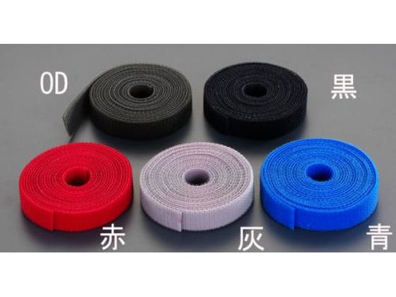 【マラソン限定★2,000円クーポン＆ポイント2倍】【お取り寄せ】エスコ マジックバンド 両面 黒 40mm×6.0m EA944M-72 結束用面ファスナー 結束バンド 結束テープ 結束 梱包