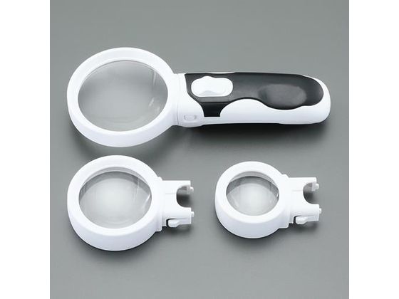 【レビュー投稿で100円OFFクーポン】【お取り寄せ】エスコ ルーペ LEDライト付 差替式 ×2.5／×5.0／×8.0 ルーペ 拡大鏡 スコープ 実験用小物 機材