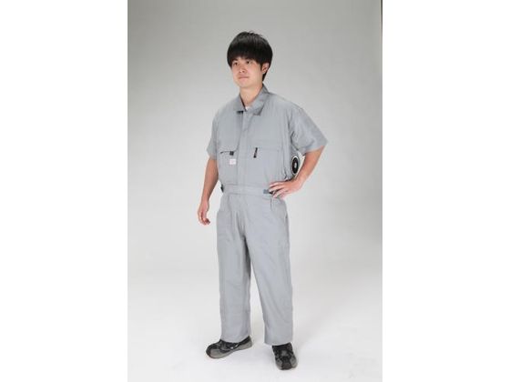 【マラソン限定★ポイント2倍】【お取り寄せ】エスコ 空調継ぎ作業服 送風ファン付 半袖グレー M 作業着 雨具 塗装服 ウェア 保護衣 安全保護