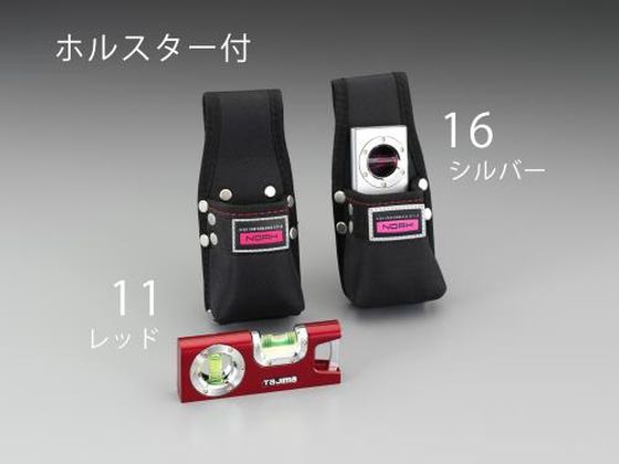 【レビュー投稿で100円OFFクーポン】【お取り寄せ】エスコ マグネット付レベル ホルダー付 レッド 120mm EA721TB-11 水準器 水平器 レベル 測量 作業