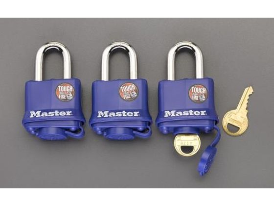【レビュー投稿で100円OFFクーポン】【お取り寄せ】エスコ パドロック 3個組 同一キー 40mm EA983SA-4 カギ 防災