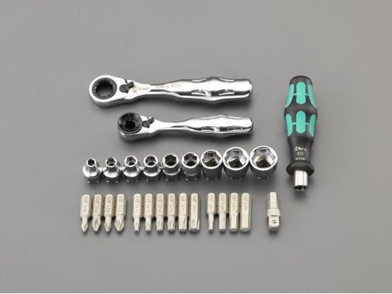 【マラソン限定★2,000円クーポン＆ポイント2倍】【お取り寄せ】エスコ [+ Pozi Hex TORX Socket] セット ラチェット・H付 EA562WD 差替式ドライバー ドライバー 六角棒レンチ 作業用品 工具