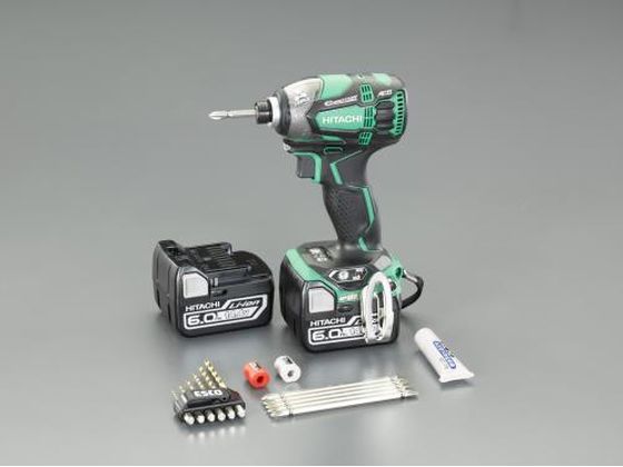 エスコ インパクトドライバーセット 充電式 ビット付 DC14.4V