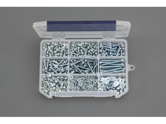 【レビュー投稿で100円OFFクーポン】【お取り寄せ】エスコ 鍋頭小ねじ・ナット・ワッシャーセット ユニクロメッキ M5 EA949AF-27 ネジ関連 筐体 機構部材 金物