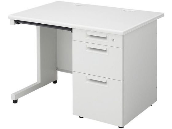 【レビュー投稿で100円OFFクーポン】【メーカー直送】プラス SH2 片袖机 W1000×D700 SH2-107D-3 白／白【代引不可】【お客様組立】片袖机 スチールデスク ワゴン オフィスデスク 事務机 オフィス家具