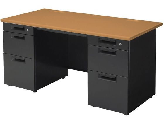 【レビュー投稿で100円OFFクーポン】【メーカー直送】プラス SH2 両袖机 W1400×D700 SH2-147D-33 黒【代引不可】【お客様組立】両袖机 スチールデスク ワゴン オフィスデスク 事務机 オフィス家具