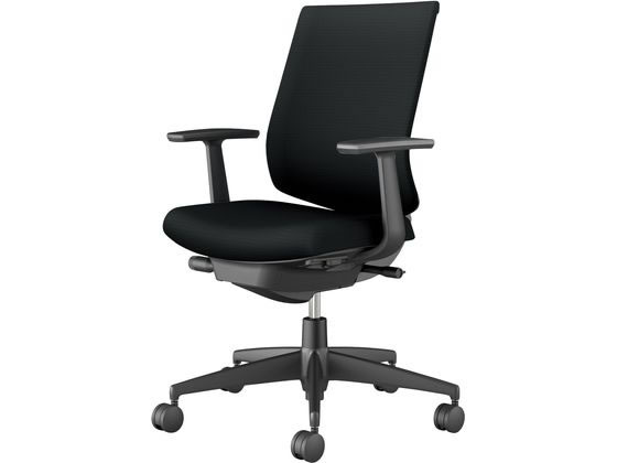 【マラソン限定★2,000円クーポン＆ポイント2倍】【メーカー直送】コクヨ ウィザード4 ローバック ブラックシェル T型肘 ブラック(U)【代引不可】【組立・設置・送料無料】肘付き 固定肘タイプ 布張りチェア オフィスチェア オフィス家具