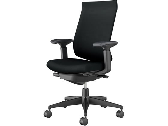 【マラソン限定★ポイント2倍】【メーカー直送】コクヨ ウィザード4 ハイバック ブラックシェル 可動肘 ブラック(W)【代引不可】【組立・設置・送料無料】肘付き 可動肘タイプ 布張りチェア オフィスチェア オフィス家具|ココデカウ