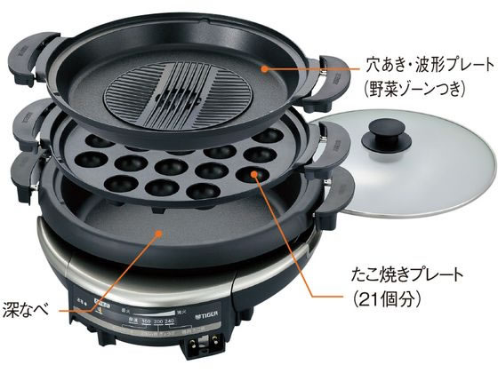 【レビュー投稿で100円OFFクーポン】【お取り寄せ】タイガー グリル鍋 メタリックブラウン CQD-B301-TH グリル鍋 ホットプレート ＩＨ調理器 キッチン家電 調理家電 15,681円