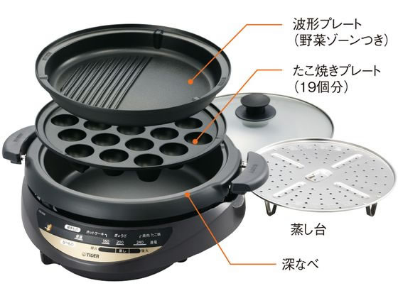 【マラソン限定★ポイント2倍】【お取り寄せ】タイガー グリル鍋 ブラウン CQG-B301-T グリル鍋 ホットプレート ＩＨ調理器 キッチン家電 調理家電｜ココデカウ 16,668円