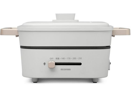 【レビュー投稿で100円OFFクーポン】【お取り寄せ】アイリスオーヤマ ミニグリルなべ 3枚プレート ライトグレー IGU-P3-H グリル鍋 ホットプレート IH調理器 キッチン家電 調理家電