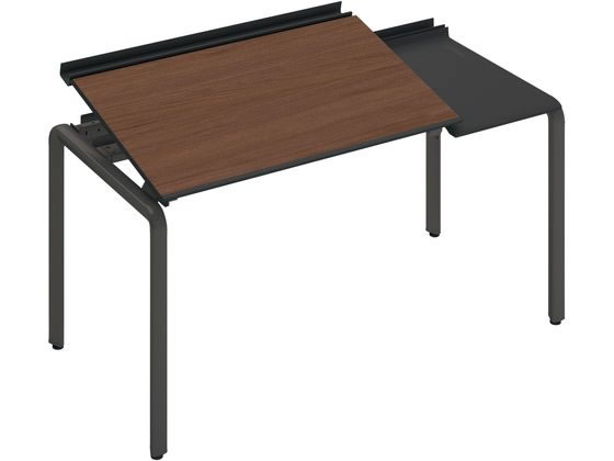 【レビュー投稿で100円OFFクーポン】【メーカー直送】コクヨ UPTIS デスク片面独立 トレー W1400 ウォールナット×脚黒【代引不可】【組立・設置・送料無料】平机 スチールデスク ワゴン オフィスデスク 事務机 オフィス家具