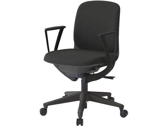 【マラソン限定★2,000円クーポン＆ポイント2倍】【メーカー直送】イトーキ トルテU ローバック肘付 PV張地 ウレタン 黒×ブラック【代引不可】肘付き 固定肘タイプ 布張りチェア オフィスチェア オフィス家具