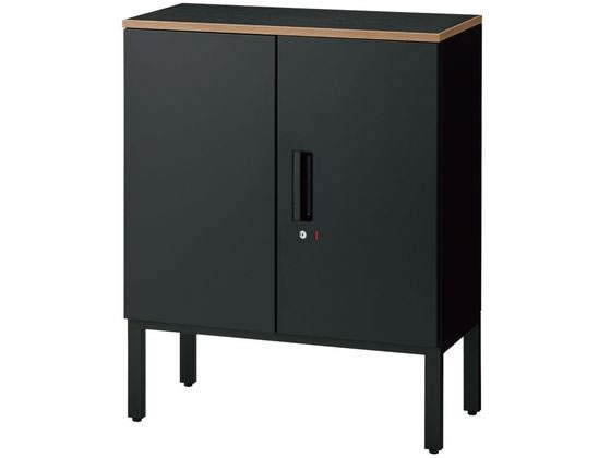 【レビュー投稿で100円OFFクーポン】【メーカー直送】Garage ハイベース L6 収納庫 両開き 2段 ブラック 698369【代引不可】両開き書庫 スチールキャビネット ロッカー オフィス家具