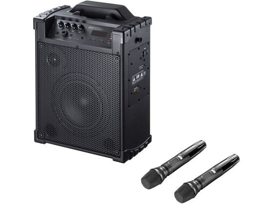 【レビュー投稿で100円OFFクーポン】【お取り寄せ】サンワサプライ ワイヤレスマイク付拡声器スピーカー(バッテリー内蔵・マイク2本) 拡声器 マイク オーディオ ヘッドホン テレビ 家電