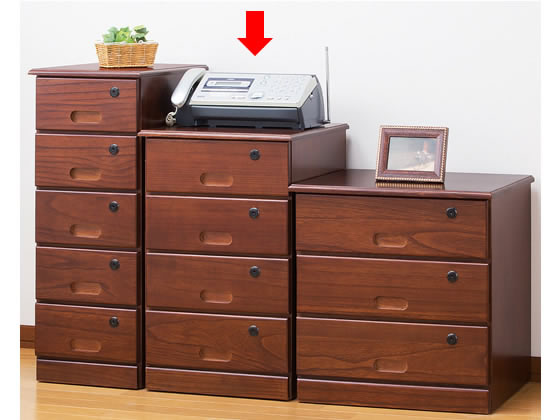 木製　チェスト 楽天市場】木製 チェスト 鍵付き 5段 幅26cm 奥行35cm 高さ66cm 隠し