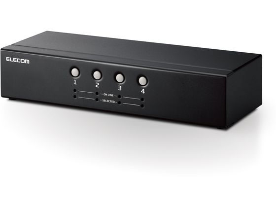 【レビュー投稿で100円OFFクーポン】エレコム KVMスイッチ 切替器 PC4台 バスパワー KVM-NVXSN4 切替機 分配器 ＰＣ周辺機器 パソコン 家電｜ココデカウ