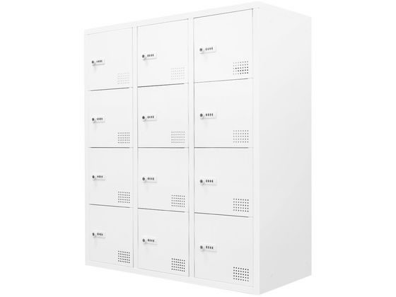 【マラソン限定★ポイント2倍】【メーカー直送】Netforce ファシル 12人用ロッカー ダイヤル錠幅900*奥400mmホワイト【代引不可】【お客様組立】スチールロッカー キャビネット オフィス家具