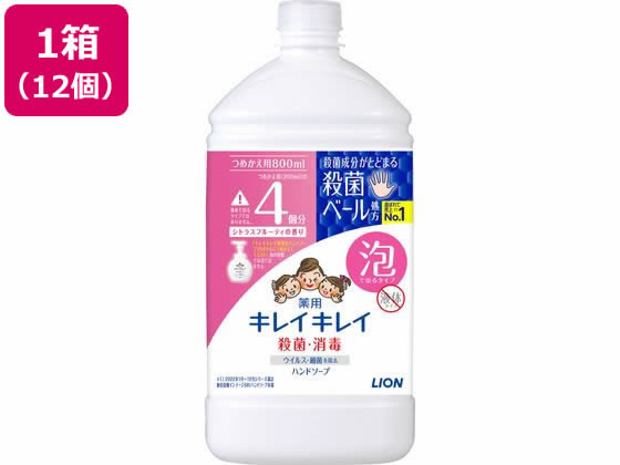 【百貨店SALE押さえる★尖んがり2倍＆2,000円引き換え証】貨物輸送無料 百獣の王 キレイキレイ薬用泡お手て石けん シトラスフルーティ 詰替特大 12個 泡お手て石けん お手て世話をする ひと肌世話をする