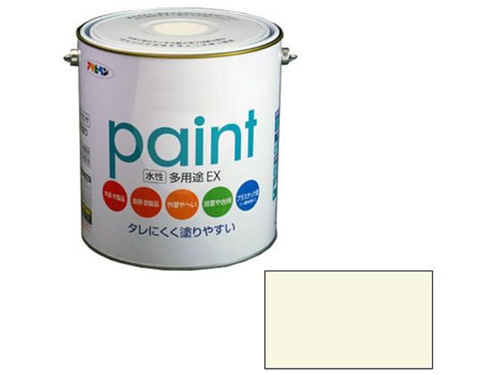 【マラソン限定★2,000円クーポン＆ポイント2倍】【お取り寄せ】アサヒペン 水性多用途EX 3L アイボリー 塗料 塗装 養生 内装 土木 建築資材