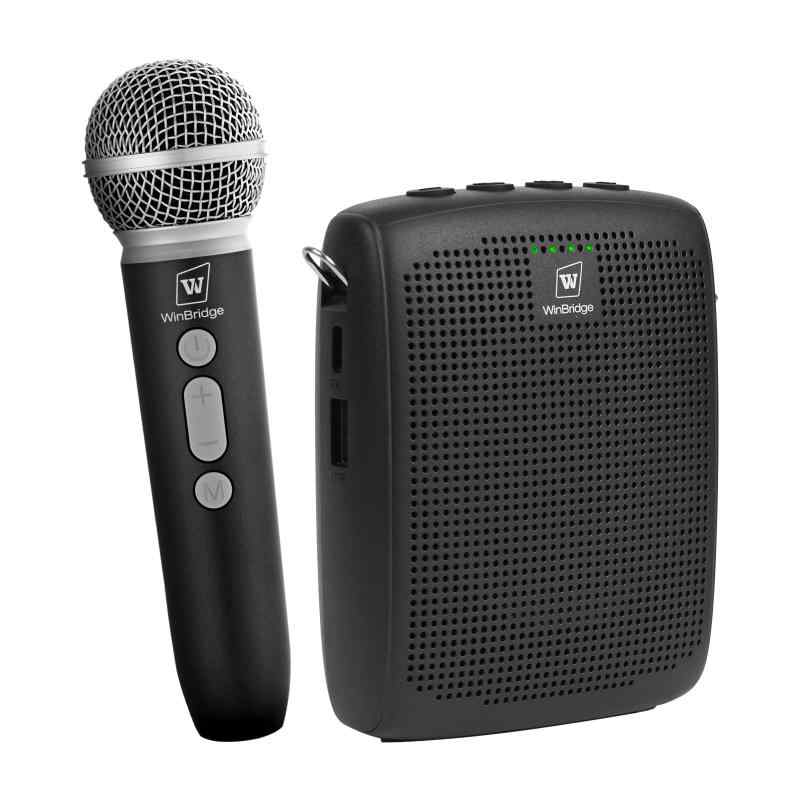 W WINBRIDGE 拡声器 ハンズフリースピーカー 小型 ポータブル拡声器 小型 ハンドヘルドマイク ポータブルスピーカー 研修 イベント 指導 野外活動 講座などに適用 15W