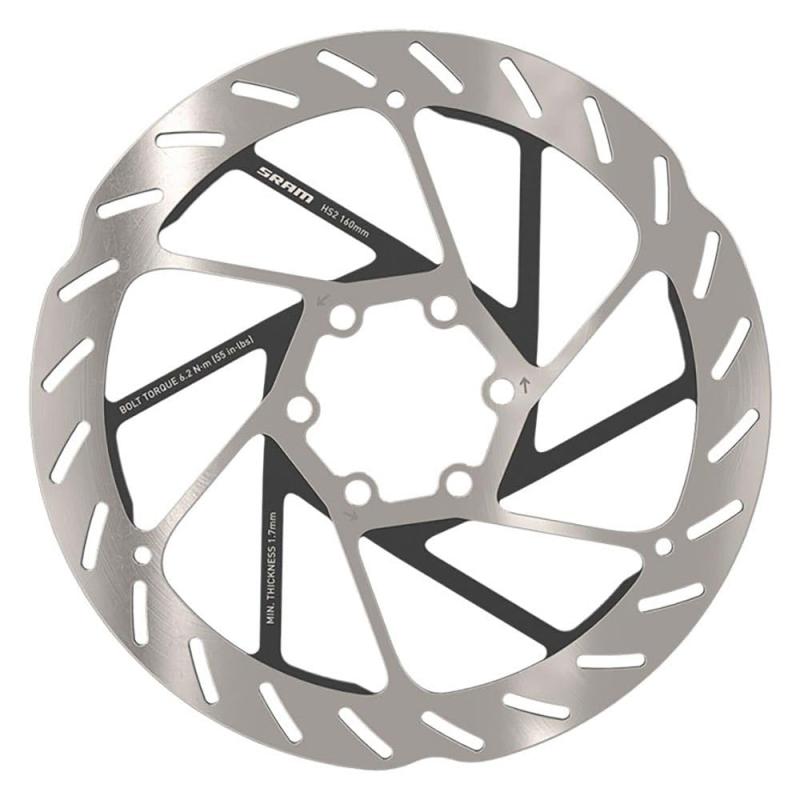 SRAM HS2 ディスクブレーキローター - 160mm、6ボルト、ラウンド、シルバー