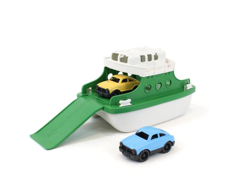 Green Toys フェリーボート ミニカー付き 風呂用おもちゃ 10"X6.6"x6.3" FRBGW-1290