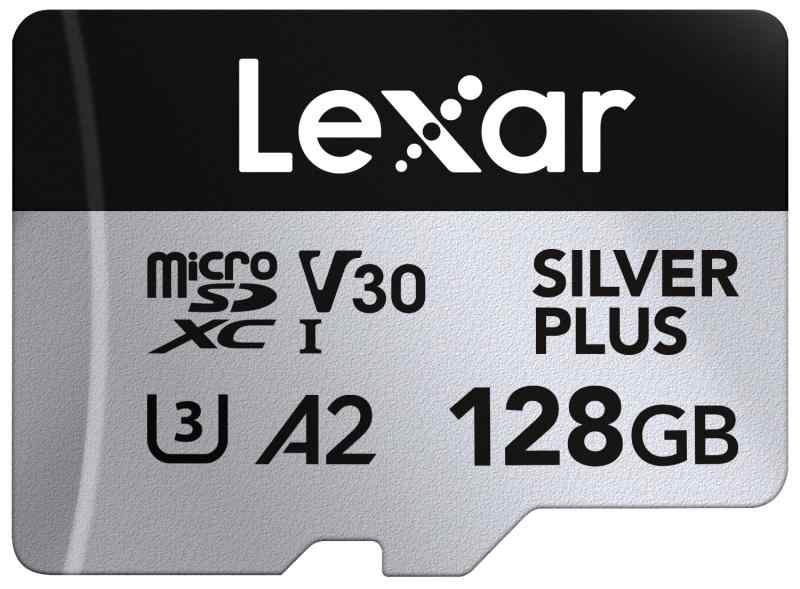 Lexar Silver Plus 128GB Micro SDカード 最大205MB/s MicroSDXC UHS-Iフラッシュメモリーカード アダプター付き C10 U3 A2 V30対応 フルHD 4K UHD 高速TFカード ドローン アクショ