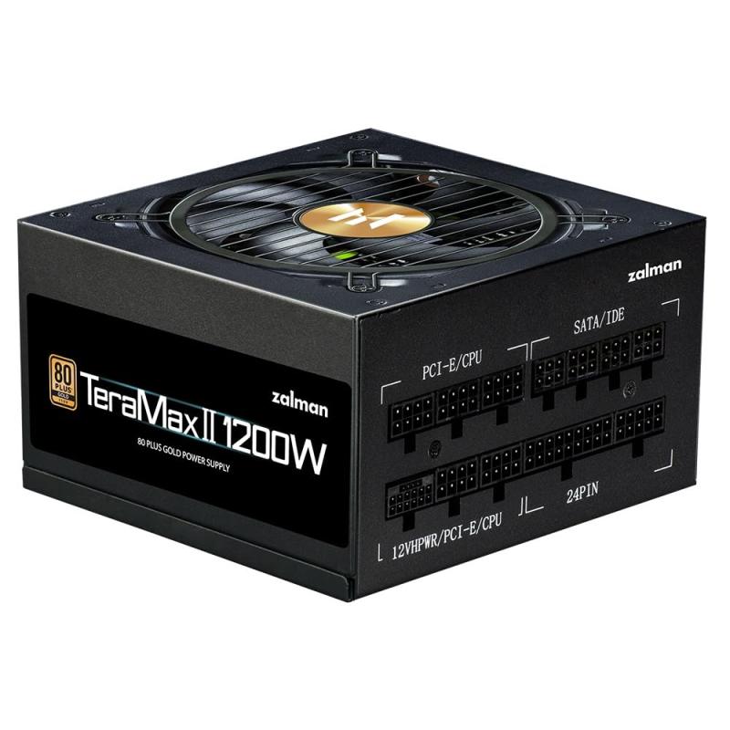 ZALMAN TeraMax II 1200W 80PLUS GOLD認証 フルプラグイン ATX3.0対応 7年 1200W PC電源ユニット ブラック ZM1200-TMX2 PS1342