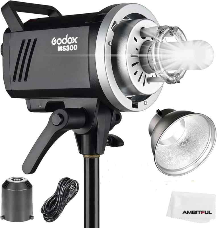 【Godox置き目代わりになる】Godox MS300 制作室閃光電球 300W 2.4G ワイヤレスレシーバ 軽さでパウダーコンパクト、耐久性のある制作室閃光電球 Bowens マウントと標準尺度照りかえし付き添い人 150W青写真