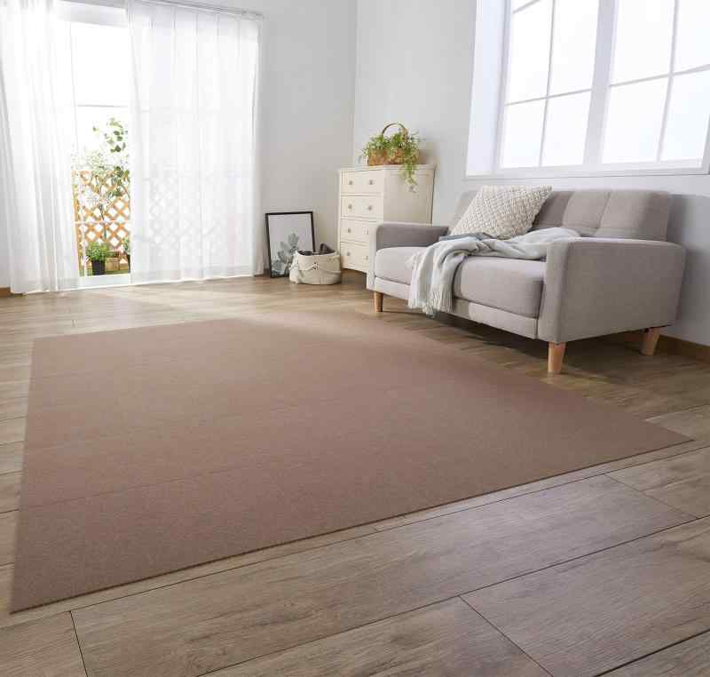 【日本製 撥水 消臭 洗える】サンコー ずれない 瓦引っ敷き 30×30珊 赤銅色 40枚 滑っこい手合い おくだけねばり着く 合わせ目引っ敷き KF-13