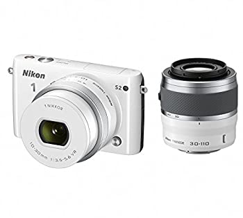 【中古】(非常に良い)Nikon ミラーレス一眼 Nikon1 S2 ダブルズームキット ホワイト S2WZWH|COCOHOUSE
