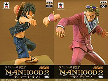 【中古】(未使用･未開封品)ワンピース DXフィギュア MANHOOD2 モンキー・Ｄ・ルフィ、ギルド・テゾーロ 2種セット バンプレスト プライズ