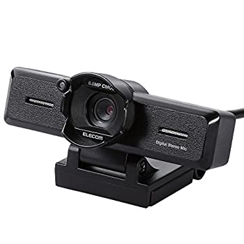 【中古】エレコム WEB写真機 ステレオマイクロホン内蔵 800万絵素 高事こまか瑠璃水晶体 水晶体ボンネット付 黒いこと UCAM-C980FBBK ウェブカメラ-PCアクセサリー-パソコン・周辺機器