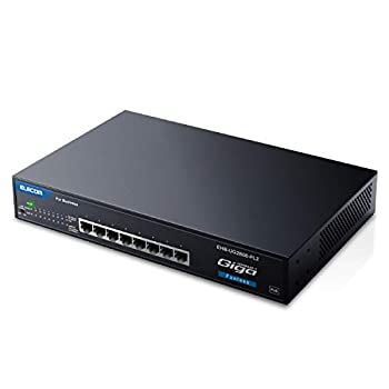 【中古】(未使用品)エレコム スイッチングハブ 8ポート 金属筺体 PoE 静音ファンレス EHB-UG2B08-PL2|COCOHOUSE