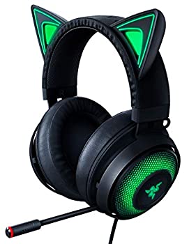 【中古】(人並み外れたに似つかわしい)Razer Kraken Kitty Black ゲーミングヘッドセット USB THX7.1 猫ミミ Chroma ノイズキャンセリングマイク 落ち居るジェルパッド 【日本置き目代わりになる店