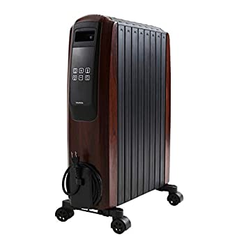 【中古】モダンデコ オイルヒーター タイマー機能 リモコン付き 静音【PULITO】 (ダークウッド)