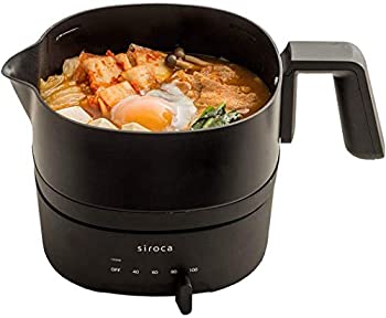 【中古】(未当て嵌める品)シロカ おりょうり湯わかし ちょいなべ [丸洗い可／熱度自然調整役立つこと／静電容量1L／灯し火湯わかし] SK-M151 黒いこと