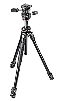 【中古】Manfrotto 三脚架 290つづき物 DUAL 軽銀 3段 3通い路雲台一揃いの道具 MK290DUA3-3W
