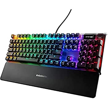 【中古】(人並み外れたに好いたらしい)SteelSeries ゲーミングキーボード 赤軸 有線 英語取り合わせ 有機EL見せびらかす積み上げる Apex 7 US Red Switch 64636 フルサイズ