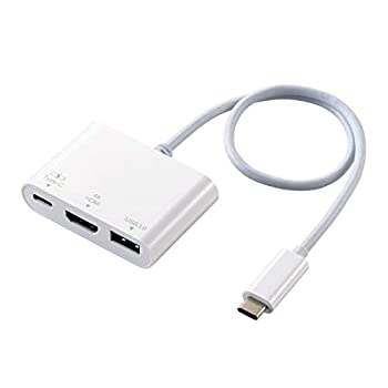 エレコム Type-Cドッキングステーション PD対応 HDMI×1 ホワイト 充電 ...