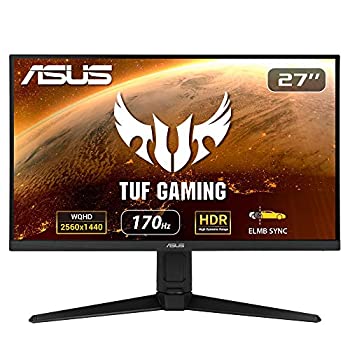 【中古】(非常に良い)ASUS ゲーミングモニター TUF Gaming VG27AQL1A 27インチ／WQHD／IPS／170Hz／1ms／HDR／PS5／NVIDIA ULMB／DP%ｶﾝﾏ%HDMIx2／