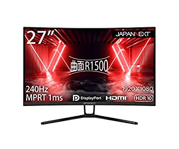 【中古】JAPANNEXT 27in 曲面 Full 固定ディスク(1920 x 1080) 240サイクル 液晶管する JN-27VCG240FHDR