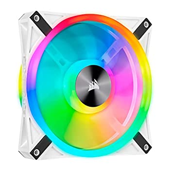 【中古】(未当て嵌める品)Corsair iCUE QL140 RGB White 140粍 シングル気違い PWM相応う マイコン入れもの気違い CO-9050105-W