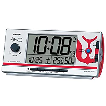 【中古】(未当て嵌める品)セイコークロック 目覚まし時計時辰儀 電磁波 デジタル 大音の大きさ 黒 77×167×57粍 ウルトラマン PYXIS ピクシス RAIDEN ライデ