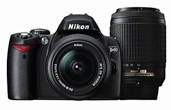 【中古】(人並み外れたに好いたらしい)Nikon デジタル一眼二眼レフ写真機 D40 ダブルズームキットII 黒いこと D40BWZII