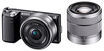【中古】［状態良好］ソニー SONY ミラーレス一眼 α NEX-5N ダブルレンズキット E 16mm F2.8+E 18-55mm F3.5-5.6 OSS付属 ブラック NEX-5ND／B