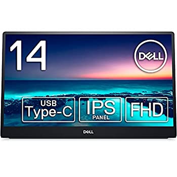 【中古】Dell C1422H 14インチ ポータブルモニター (/フルHD/IPS非光沢/USB Type-Cx2/傾き調節/スリーブ付き)