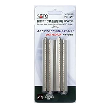 【中古】(非常に良い)KATO Nゲージ 複線スラブ軌道直線線路 124mm 2本入 20-025 鉄道模型用品